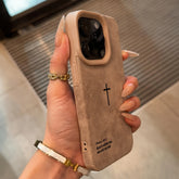 Simple Faux Leather Textured Phone Case for iPhone